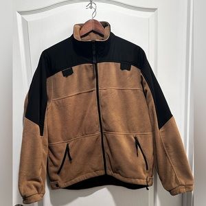 511 Tactical Jacket Men’s Beige Black Fleece Full Zip & Side Zippers - Size: Med